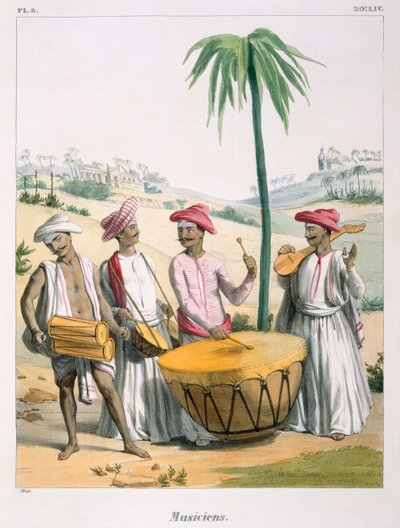 Musicians with a large Kettle Drum, 1827-35 by M.E. Burnouf